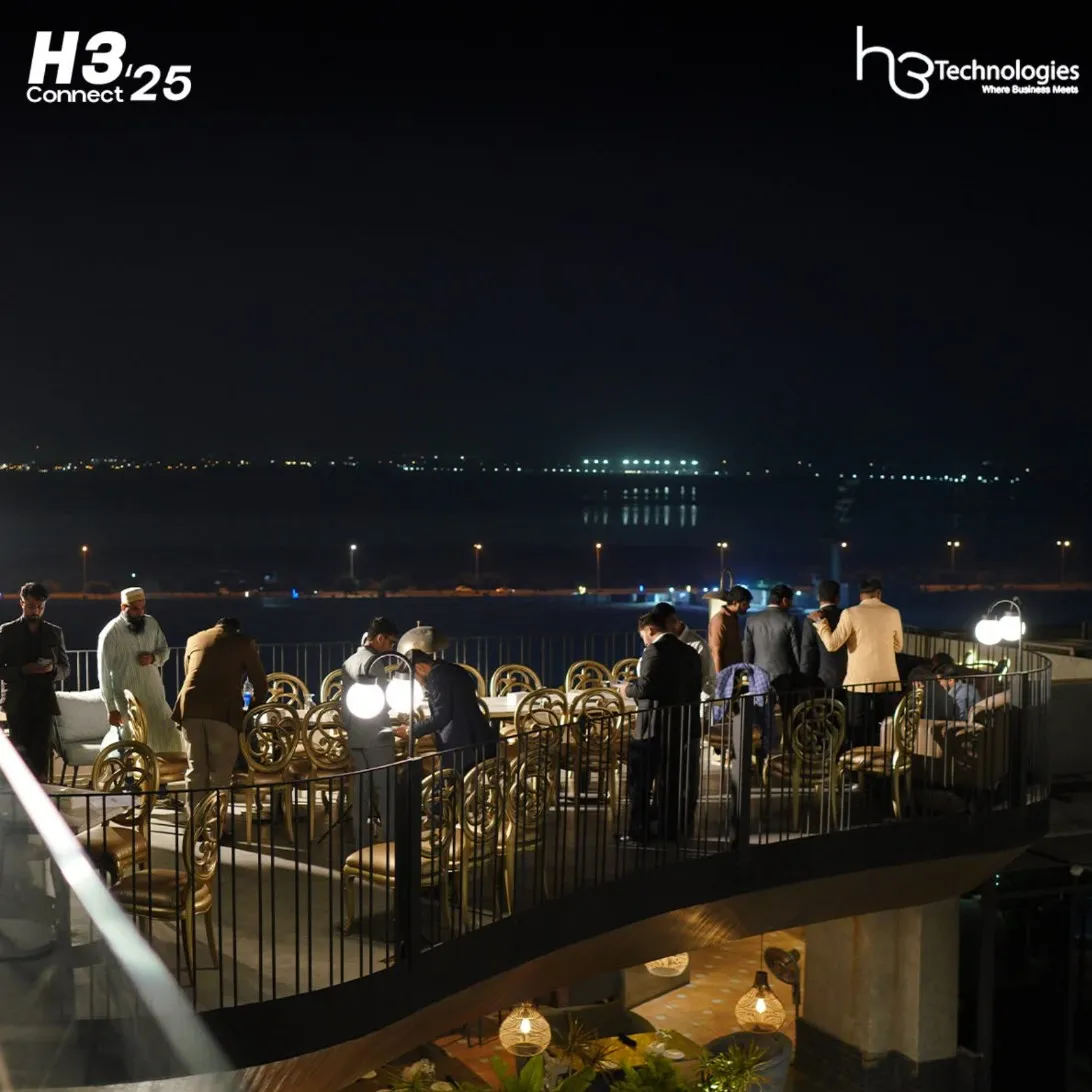 The rooftop terrace at H3 Connect in Karachi