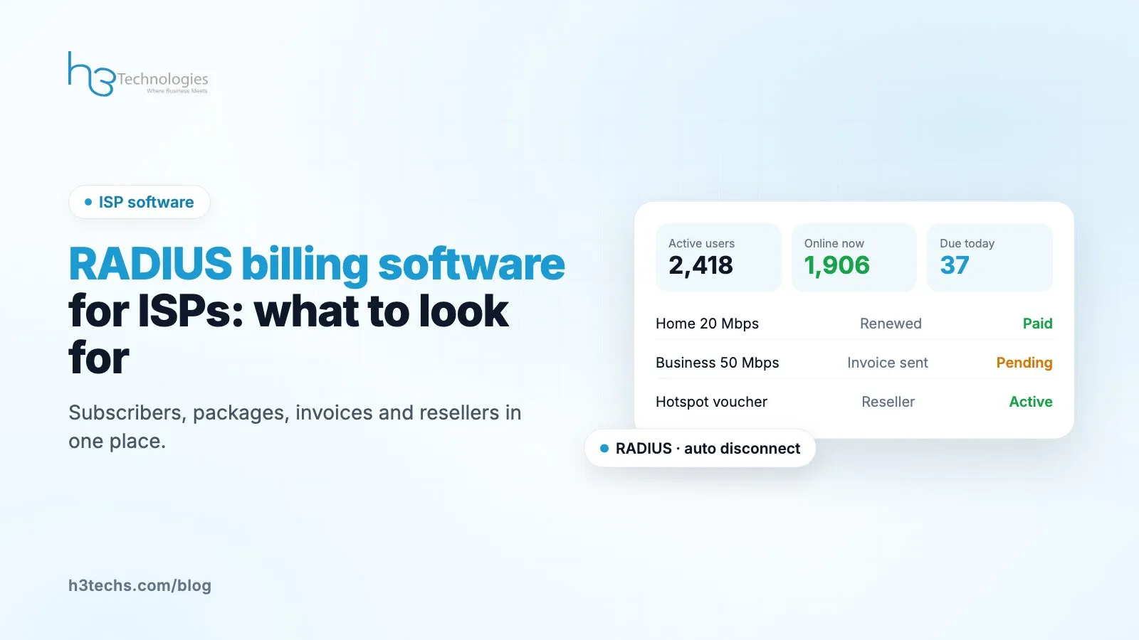 RADIUS Billing Software for ISPs: What to Look For