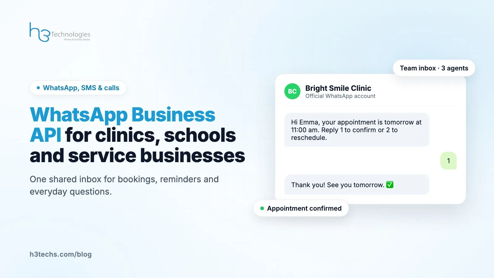 WhatsApp Business API for Clinics, Schools and Service Businesses