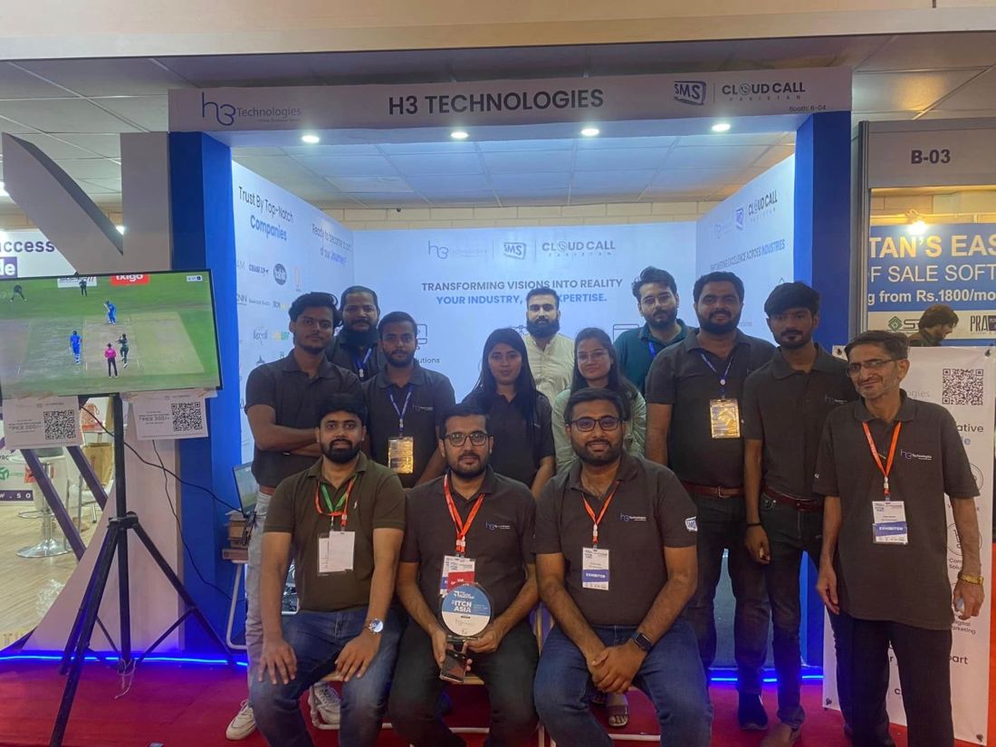 H3 team at the H3 booth, ITCN Asia Karachi